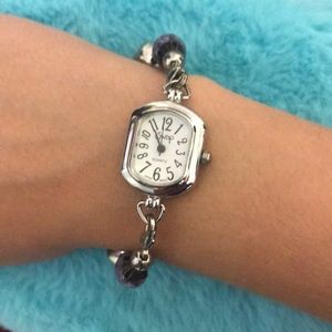 Pretty beaded watch bracelet